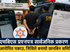 मन्त्री पोखरेलको पहलपछि एमबिएस प्रश्नपत्र सार्वजनिक गरेको आरोपमा व्यक्ति पक्राउ, त्रिविद्वारा छानबिन समिति गठन