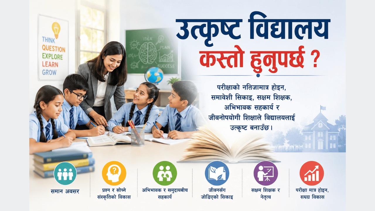 परीक्षाको नतिजाले मात्र विद्यालय उत्कृष्ट हुँदैन : मेदिनबहादुर लामिछाने