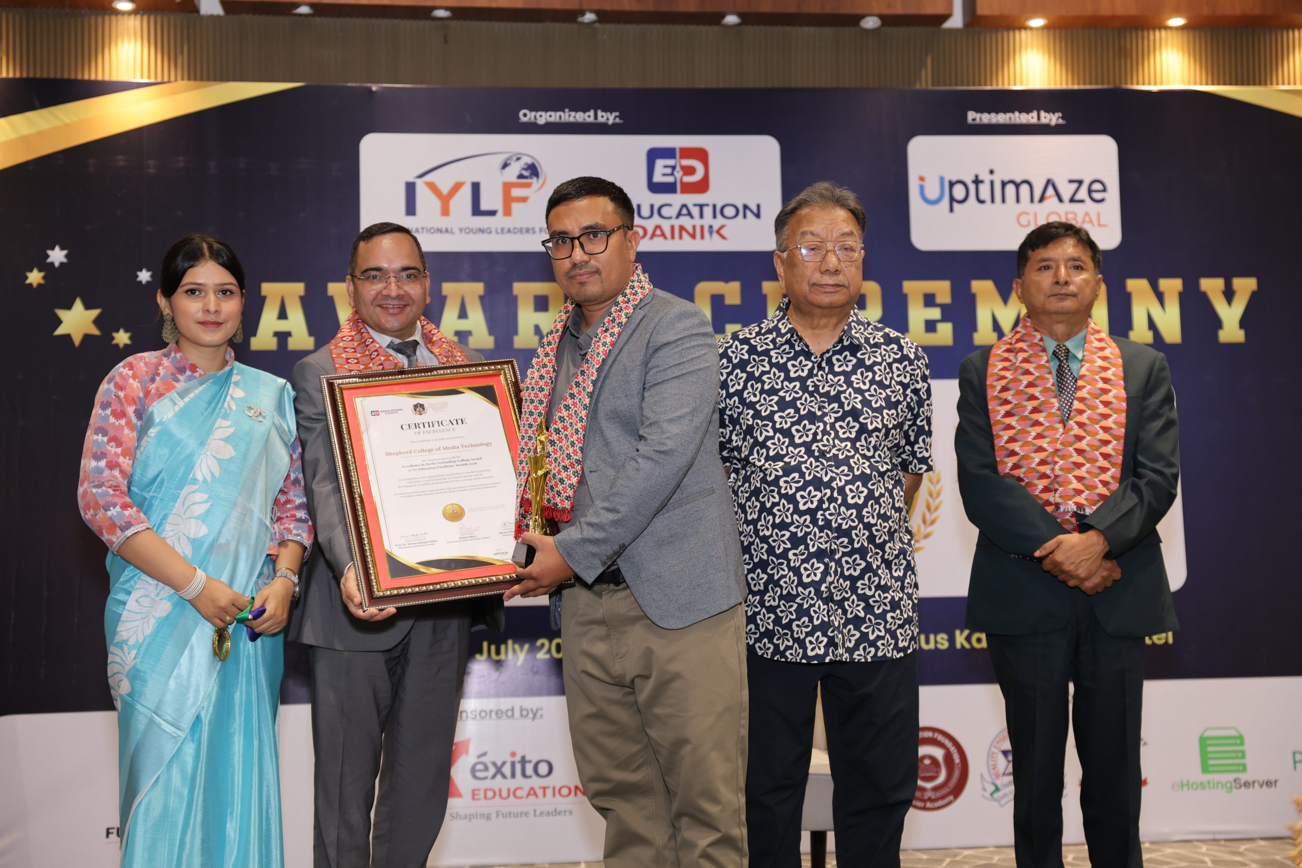 शेफर्ड कलेज अफ मिडिया टेक्नोलोजीलाई एक्सिलेन्स इन मिडिया टेक्नोलोजी कलेज अवार्ड